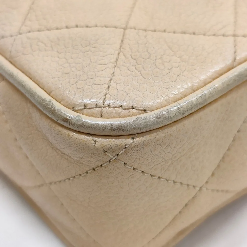 Chanel Bag Matelasse chain Cream Caviar Leather